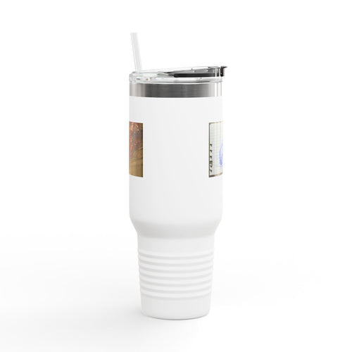 40oz Insulated Travel Mug with Vintage Beaver Sketch – Large Tumbler for Beach Lovers