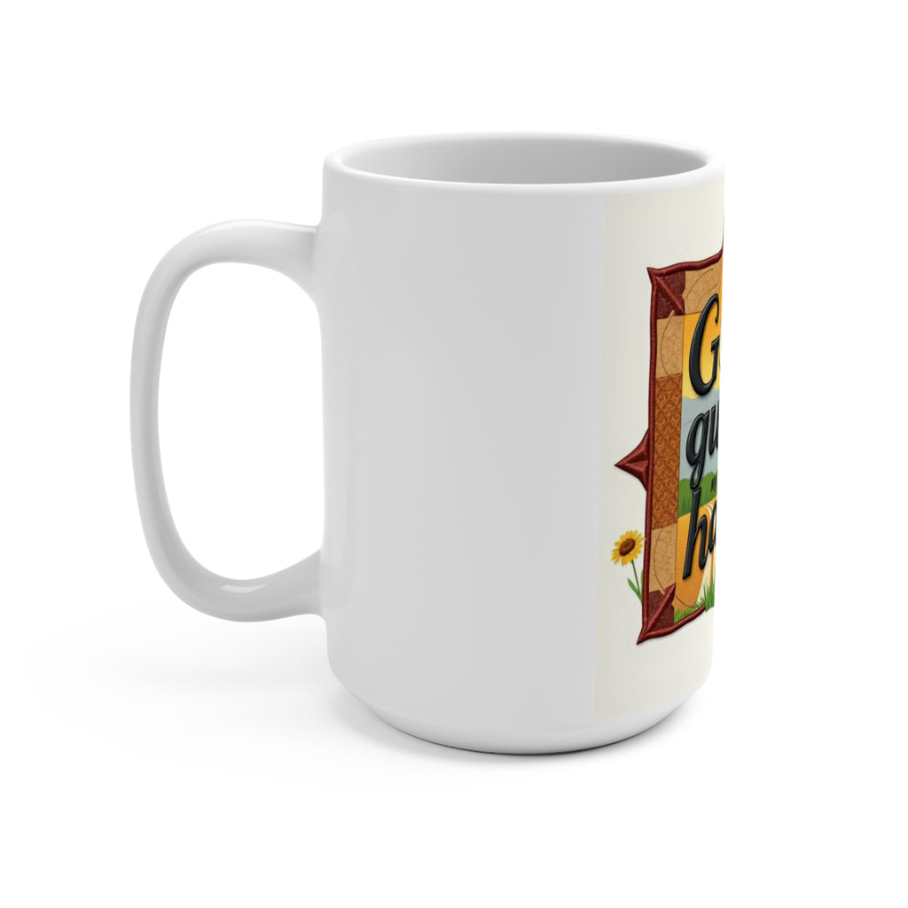 God Guides My Hands 15oz Inspirational Faith Coffee Mug — Rustic Farmhouse Design