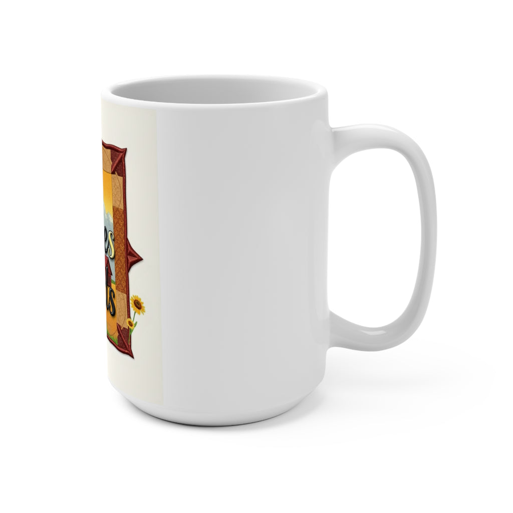 God Guides My Hands 15oz Inspirational Faith Coffee Mug — Rustic Farmhouse Design