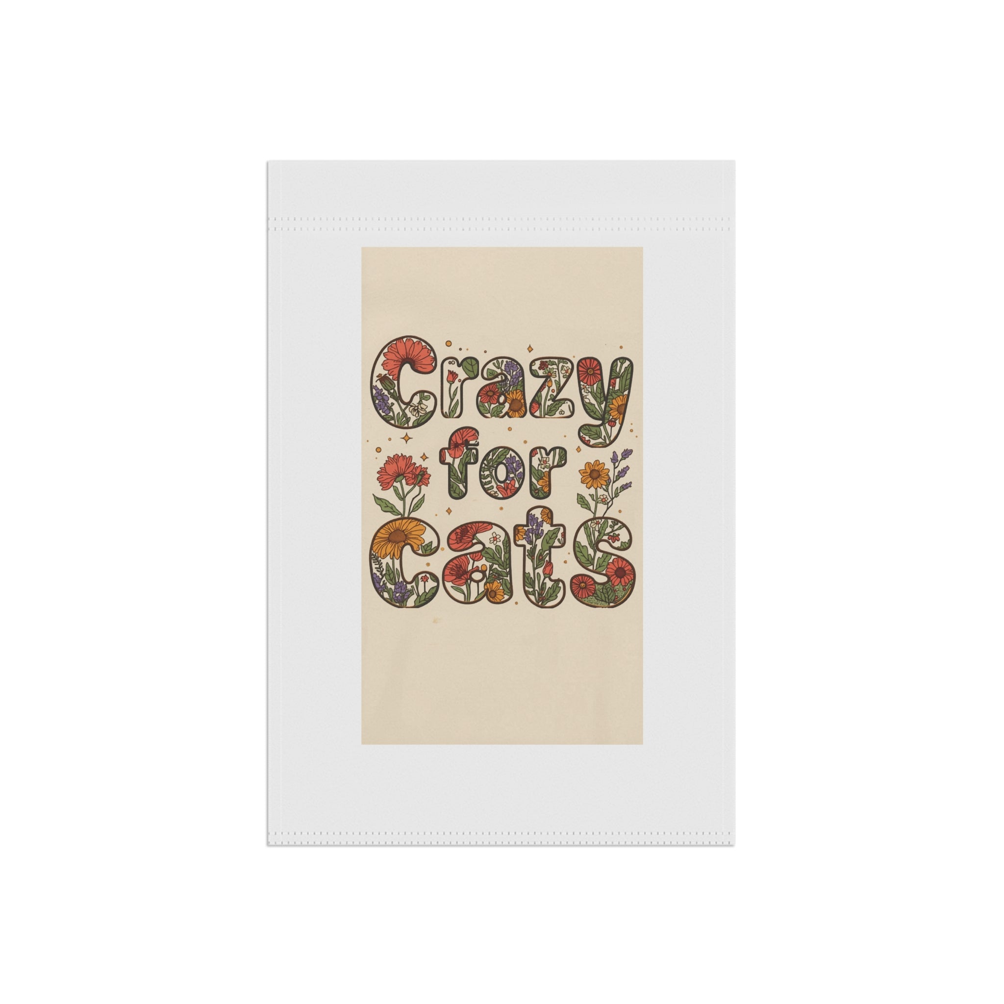 Crazy for Cats Floral Garden Flag