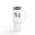 40oz Insulated Travel Mug — Blue Cats Playing in Trees Sketch Stainless Steel Tumbler