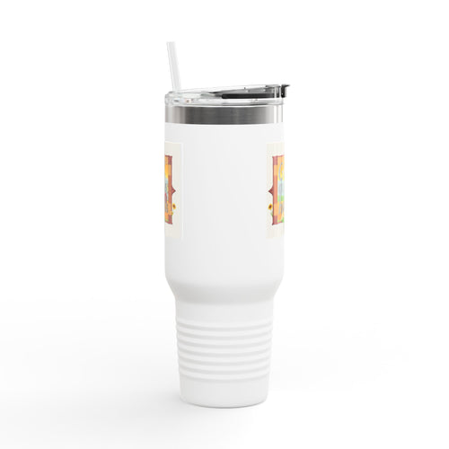 40oz Insulated Travel Mug — "God Guides My Hands" Inspirational Tumbler
