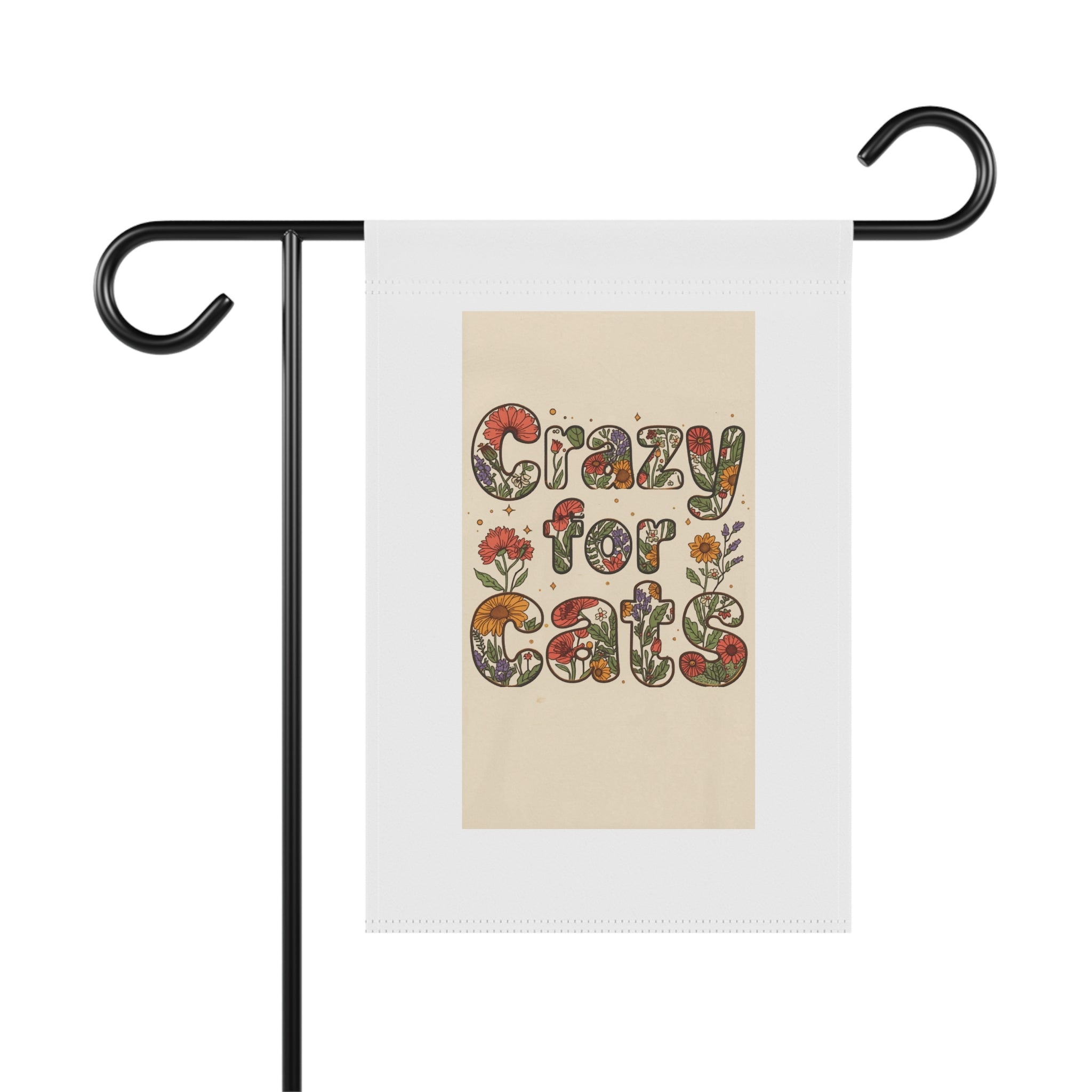 Crazy for Cats Floral Garden Flag