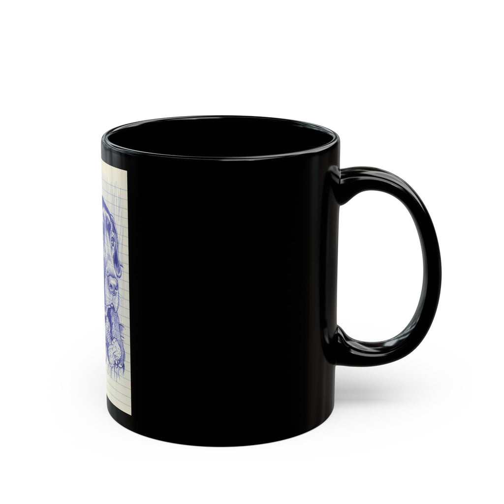 Black Mastidane Pen Sketch Mug — Dog Lover Coffee Cup (11oz/15oz)