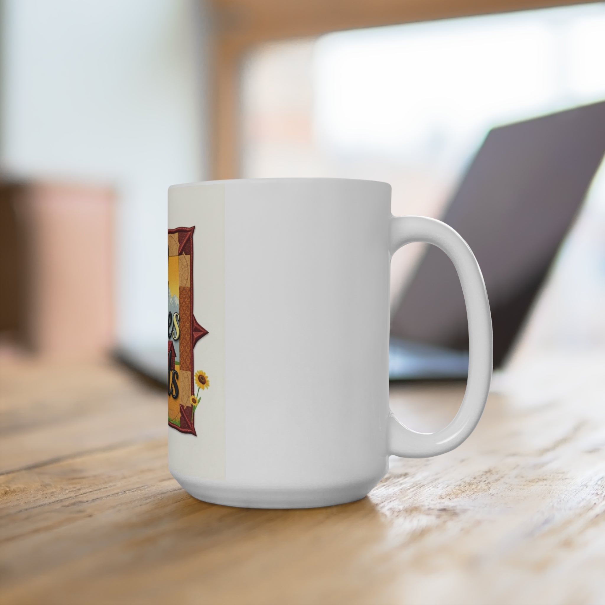 God Guides My Hands 15oz Inspirational Faith Coffee Mug — Rustic Farmhouse Design